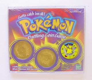 1999 Hasbro Pokemon Battling Coin Game Gold Pikachu No.  25
