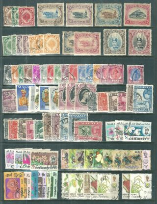 Malaya Kedah Accumulation Of Good Stamps Issued Between 1921 & 1986