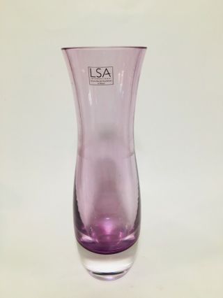 Lsa International Handcrafted & Mouth Blown In Poland Lavender Glass Vase