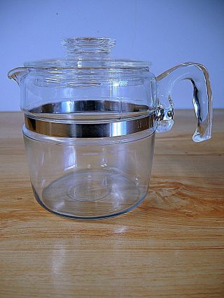 Vintage Pyrex 6 Cup Stove Top Coffee Pot - Pot & Lid Only