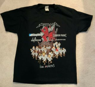 Vintage Metallica 2003 The Inmates Summer Sanitarium Concert Tour T - Shirt Xl