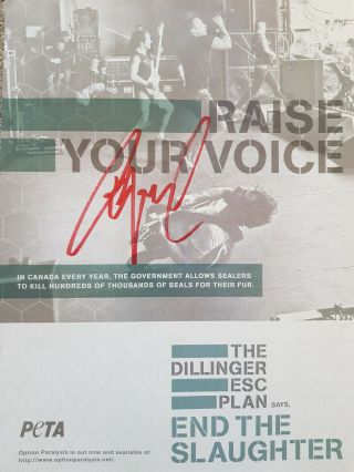 Hand Signed Greg Puciato (the Dillinger Escape Plan) Autographed Poster - Rare