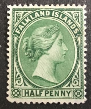 Falkland Islands Victoria 1891 1/2d Yellow Green Sg17 Cat Value £18.  00 2016