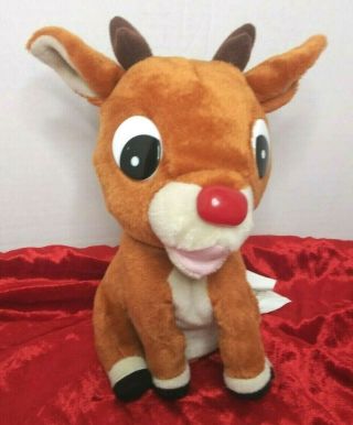 Vintage Gemmy Rudolph The Red Nose Reindeer 8 " Animated Singing Lighted Nose