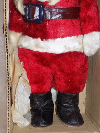 Vintage 1930 ' s Plush Santa Claus Doll Christmas Cloth All Mask Face Box 3