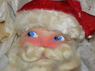 Vintage 1930 ' s Plush Santa Claus Doll Christmas Cloth All Mask Face Box 4