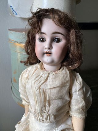21 1/2 " Antique Bisque B.  J & Co My Sweetheart Doll Jointed Wood Body