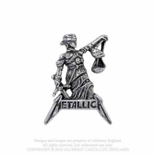 Alchemy Rocks - Metallica - Justice For All Pewter Pin Badge Metal Hetfield