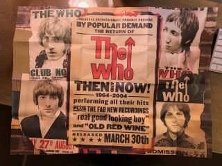 The Who - Then And Now - Vintage Promo Poster Never Displayed - Not Cd