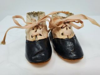 Antique French Doll Shoes Bébé Jumeau Bru Steiner Gaultier Marked 6 3 " Long