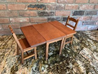 American Girl Doll Molly Drop Leaf Table And 2 Chairs Furniture Now Retired