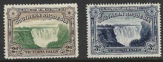Southern Rhodesia - 1932 Victoria Falls 2d/3d Unhinged Sg 29/30
