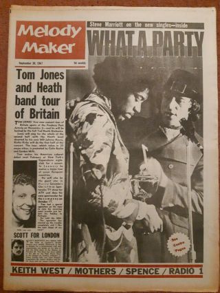 Melody Maker Newspaper September 30th 1967 Jimi Hendrix Cover Ex
