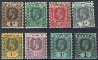 Cayman Islands 1912 Kgv Mnh Range To 1/ - Plus 1/ - White Back