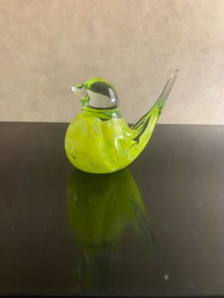 Vintage Joe Rice Bird Paperweight Yellow Signed Dated 2002 Stamped On Bottom