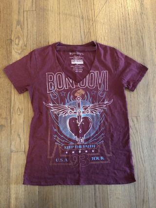 Bon Jovi Keep The Faith Usa 93 Tour Womens Tee Shirt Medium