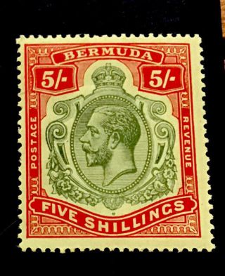 Bermuda Sg53 5/ - George V 1918 M/mint Cv £75