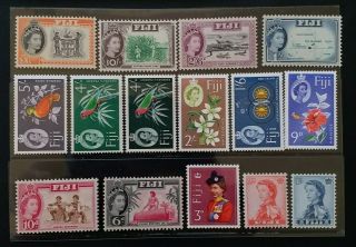 Fiji 1962 Qe Ii 1d To £1 Sg 311 - 325 Sc 176 - 189 Pictorial Set 15 Mnh