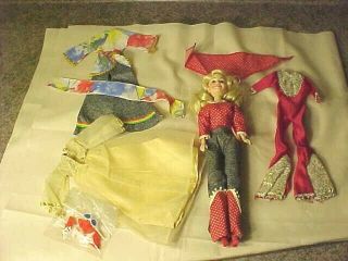 Vintage Dolly Parton 12 " Poseable Doll 1978 Eegee S W/ Multiple Outfits