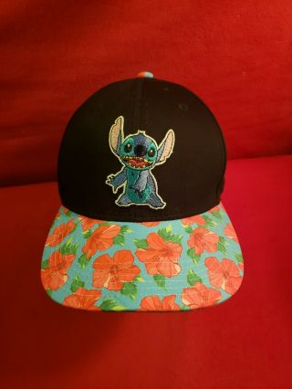 Disney Lilo And Stitch Basball Cap Hat Hawaiian Brim Embroidered Snapback Adjust
