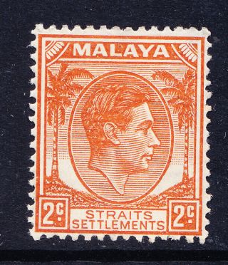 Malaya Straits Settlements George Vi 1941 Sg294 2c Orange Die Ii U/mint.  Cat £19