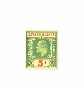Cayman Islands 1908 Sg 32 5/ - Green And Red On Yellow Paper Cat £40