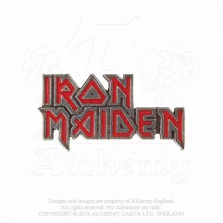 Alchemy Rocks - Iron Maiden - Enamel Logo Pewter Pin Badge Metal Eddie