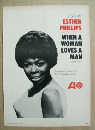 Esther Phillips 1966 Ad - When A Woman Loves A Man Atlantic/percy Sledge Answer