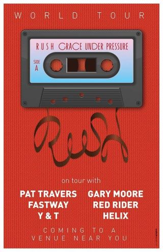 Rush Grace Under Pressure World Tour Gig Concert Poster