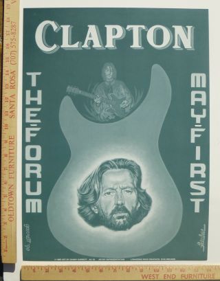 Eric Clapton Concert Poster Los Angeles Forum 1990