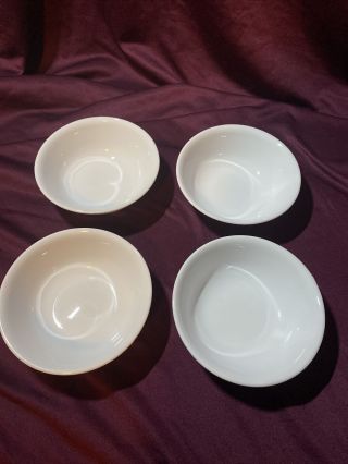 Set Of 4 - Corning Corelle - Winter Frost White - 6 1/4 " Soup Cereal Bowls - Ln