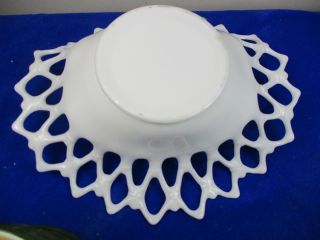 Reticulated Westmoreland Oblong Fruit Bowl with Raised Sides White Milk Glass 3