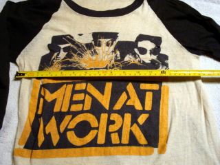 MEN AT WORK VINTAGE 1980 ' s JERSEY T - SHIRT - ADULT SMALL - SPORT ONE - RARE 2