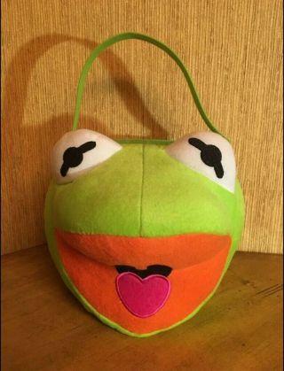 Kermit The Frog Plush Disney Basket.  Collectable And Rare