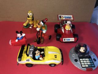 Walt Disney Mickey Mouse Pluto Goofy Tricycle Vintage Toys Racer Calculator,