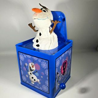 Disney Frozen Olaf Jack In The Box Plays Deck The Hall When Crank Is Turned.