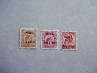 Niue Cook Islands Stamps Sg 13,  14,  16,  Scott 10,  11,  13a Fine