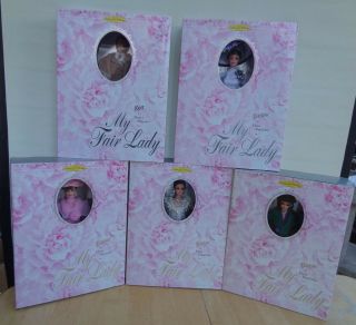 Set Of 5 My Fair Lady Barbies Pink,  Flower,  Ascot,  Embassy,  Ken 1996 And Mib