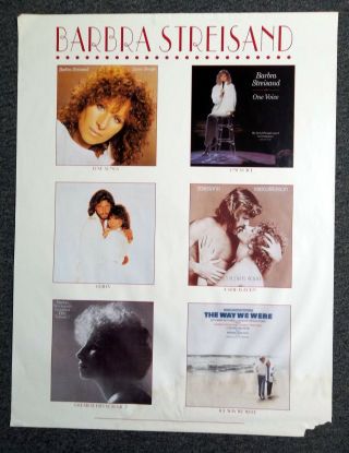 Barbra Streisand Promotional Discography Poster 1993 Back To Broadway Pop Diva