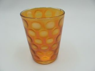 Antique Marigold Carnival Glass Inverted Thumbprint Tumbler Circa 1880