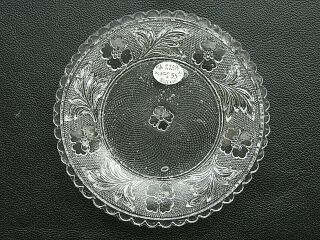 EAPG Antique Flint Lacy Glass Cup Plate 3 - 7/16 