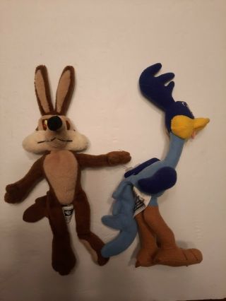 Vintage Warner Bros Road Runner & Wile E Coyote Looney Tunes Bean Bag Plush 1999