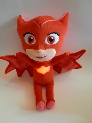 Just Play Pj Masks " Owlette " Plush Light Up 15 Inch Talking Doll Toy Red