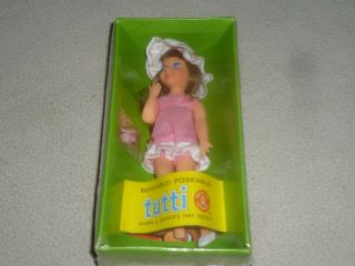 Tutti Poseable Doll Mattel Rare Vintage Brownette 3550 Little Sister