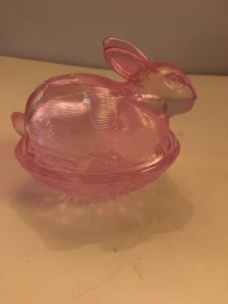 Le Smith Pink Bunny Rabbit On Nest Candy Dish Easter