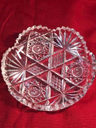 Antique Signed Hawkes Abp American Brilliant Cut Glass 7 " Bowl