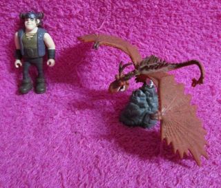 How To Train Your Dragon Snotlout & Monstrous Nightmare Series 2 Figure W/ Stand