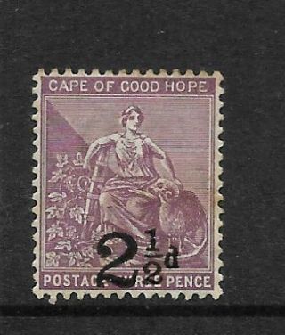 Cape Of Good Hope,  1891 2 1/2d On 3d,  Sg 55b,  Serif Horizontal,  Mmint,  Cat £95
