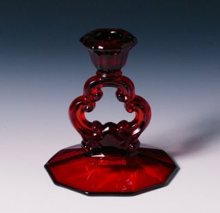Single Decagon Keyhole Base Candle Holder 3400/646 - Cambridge Glass - Carmen