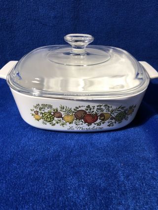 Corningware Spice Of Life 2qt A - 2 - B With Pyrex A - 9 - C Lid